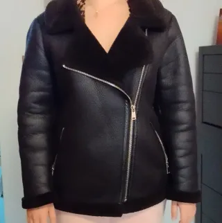 Chaqueta aviador mujer negra