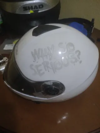 Casco modular LS2 blanco Why So Serious?