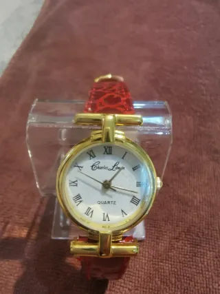 Reloj Charles Lemon Dorado y Rojo Mujer