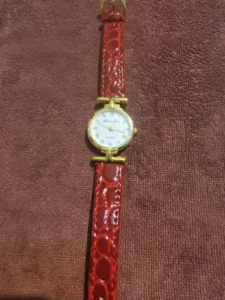 Reloj Charles Lemon Dorado y Rojo Mujer