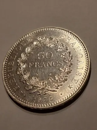 Moneda 50 Francos Plata 1975