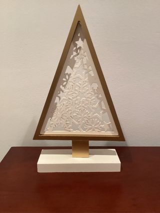 Árbol Navideño Decorativo Dorado y Blanco