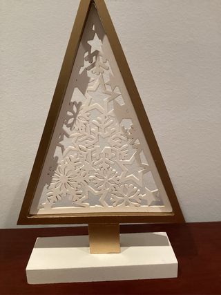 Árbol Navideño Decorativo Dorado y Blanco