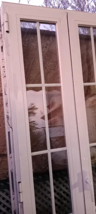 Puerta doble aluminio con cristal