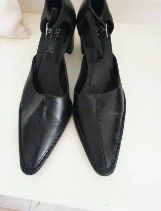 Zapatos tacón piel Chloé vintage negros