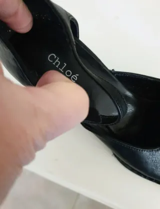 Zapatos tacón piel Chloé vintage negros