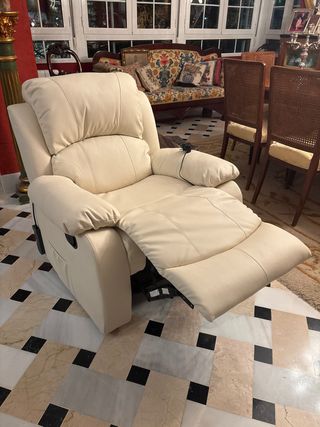 Sillón masaje piel sintética beige