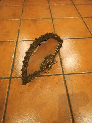 Espejo antiguo latón numerado