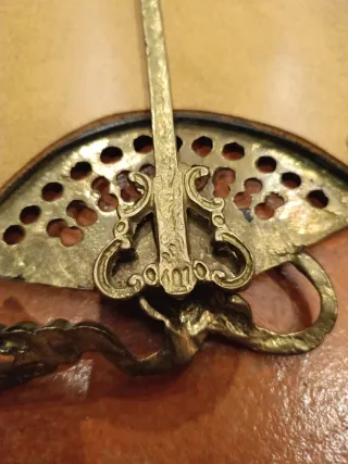 Espejo antiguo latón numerado