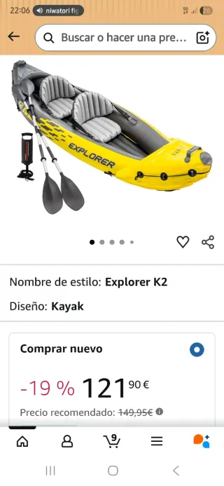 Kayak Explorer K2 para 2 personas