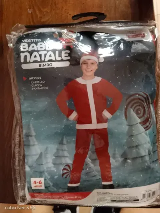 Vestito Babbo Natale Bimbo 4-6 Anni