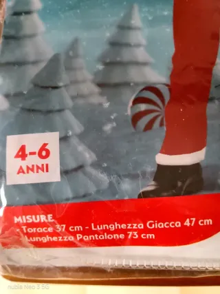 Vestito Babbo Natale Bimbo 4-6 Anni
