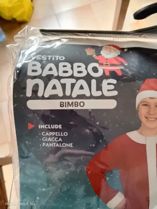 Vestito Babbo Natale Bimbo 4-6 Anni