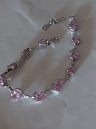 Pulsera Plata 925 con Circonitas Rosas