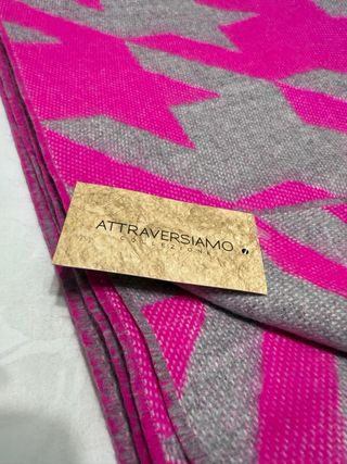 Bufanda Houndstooth Rosa y Gris