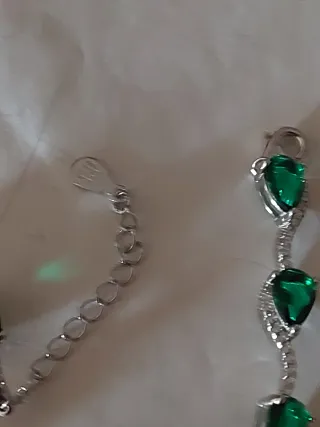 Pulsera Plata 925 con Piedras Verdes