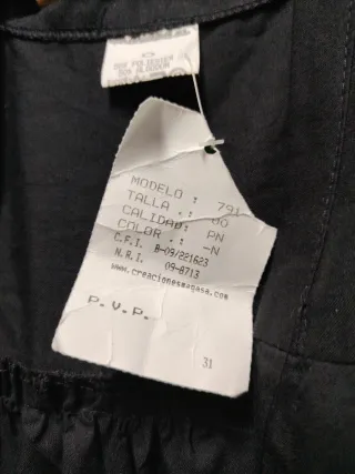 Blusón infantil negrode 0 años 27/44