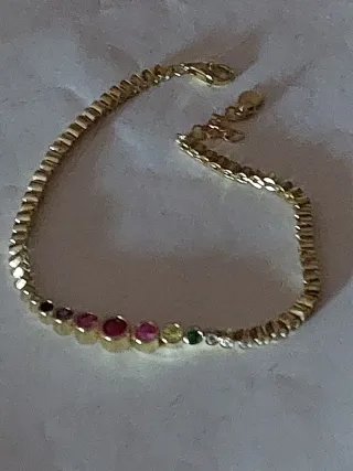 Pulsera Plata 925 con Piedras Multicolor