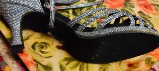 Sandalias de baile plateadas talla 41