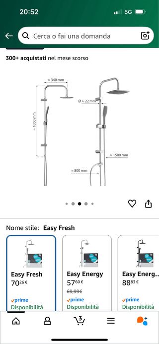 Doccia a colonna EISL Easy Fresh cromata