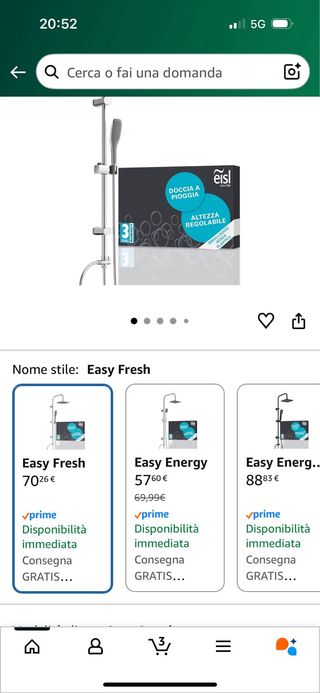 Doccia a colonna EISL Easy Fresh cromata