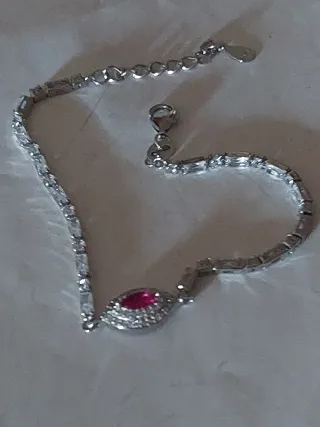 Pulsera Plata 925 con Zirconia Roja