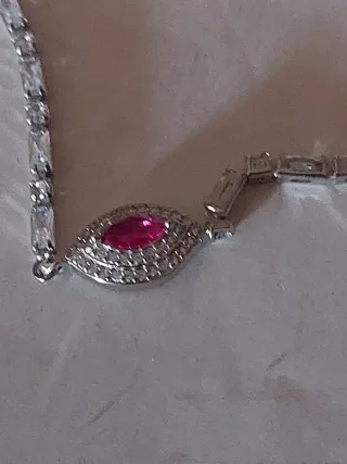 Pulsera Plata 925 con Zirconia Roja