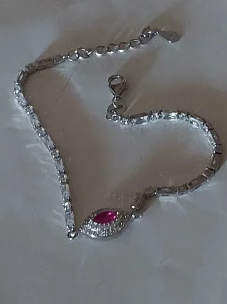 Pulsera Plata 925 con Zirconia Roja