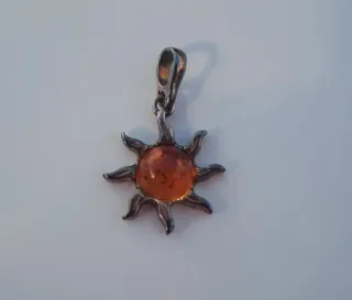 Colgante Plata Ámbar Sol