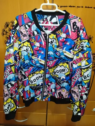 Chaqueta bomber cómic Shein Talla XL