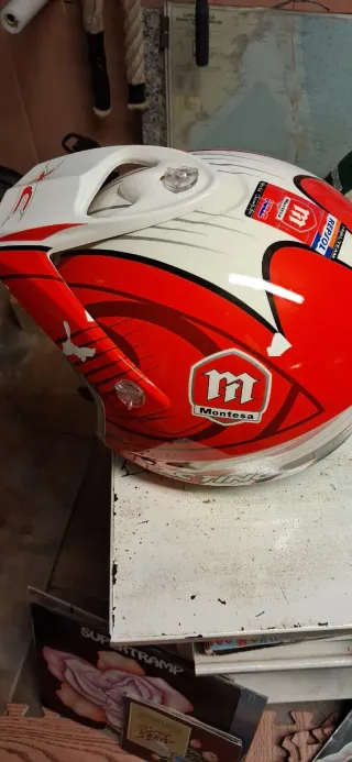 Casco Montesa Rojo y Blanco talla 56