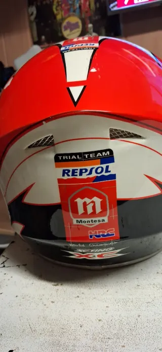 Casco Montesa Rojo y Blanco talla 56
