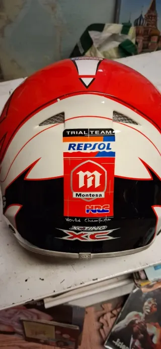 Casco Montesa Rojo y Blanco talla 56