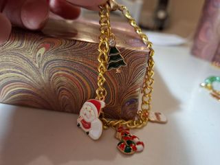Pulsera Navidad Charm Santa, Árbol, Muñeco Nieve