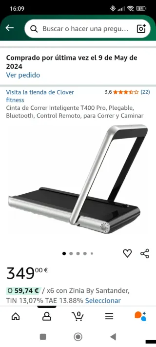 Cinta de Correr Plegable LED y Ruedas