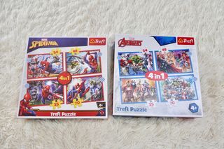 Puzzles Marvel Spiderman y Avengers 4 en 1