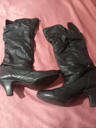 Stivali pelle stile Belle Époque con fiocchi