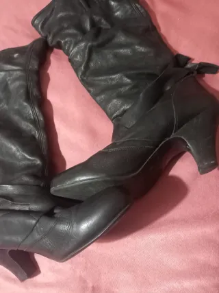 Stivali pelle stile Belle Époque con fiocchi