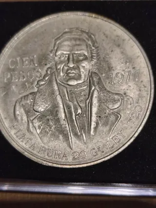 Moneda 100 Pesos Mexicanos Plata 1977