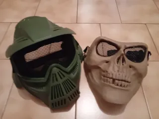 Maschera Softair Tattica Verde Maschera Scheletor.