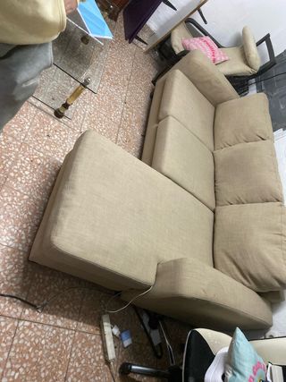 Sofá Chester de tela beige