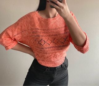 Jersey coral calado Bershka talla S