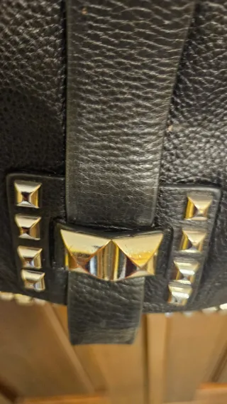 Bolso Zara Piel Negro y Plateado