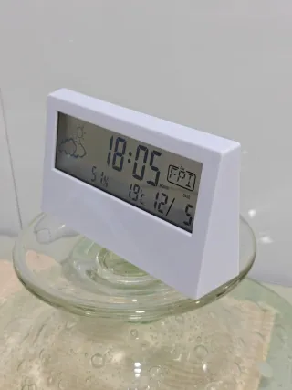Reloj digital de sobremesa fecha y temperatura