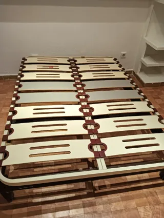 Base Cama Matrimonio Madera Beige