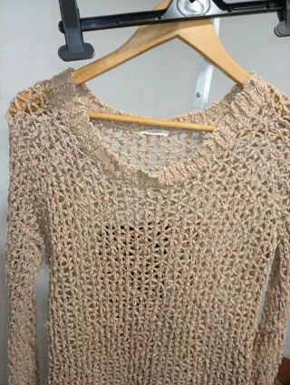 Jersey crochet beige L
