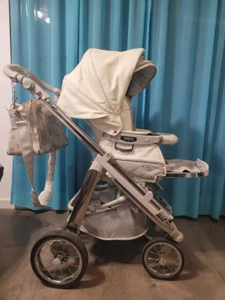 Carro Bebé Bebecar de cuero con capazo, maxicosy