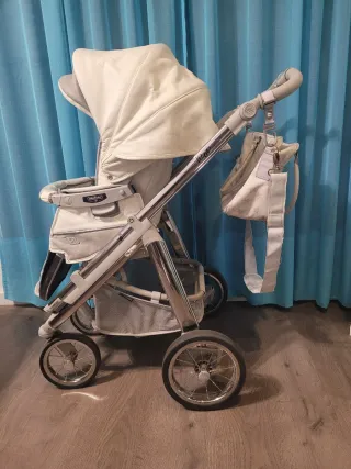 Carro Bebé Bebecar de cuero con capazo, maxicosy