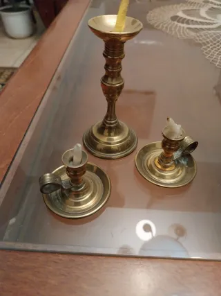 Portavelas de latón vintage