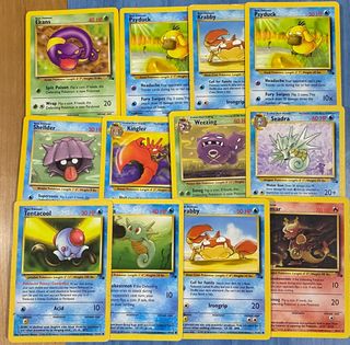 12 cartas pokémon FOSSIL inglés